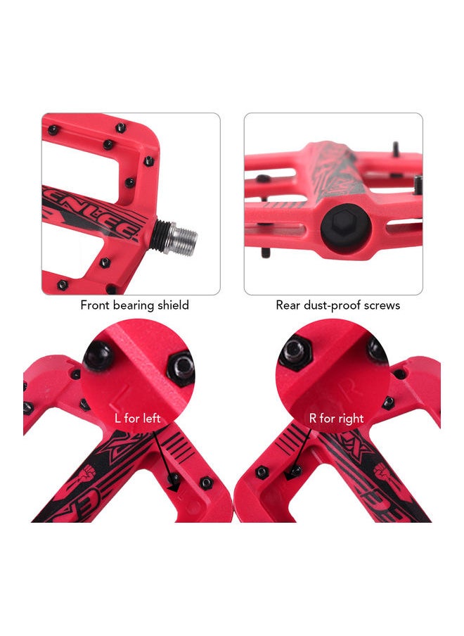 Mountain Bike Pedals Non-Slip Lightweight Nylon Fiber Bicycle Platform for MTB 9/16 inches 13x2x11cm