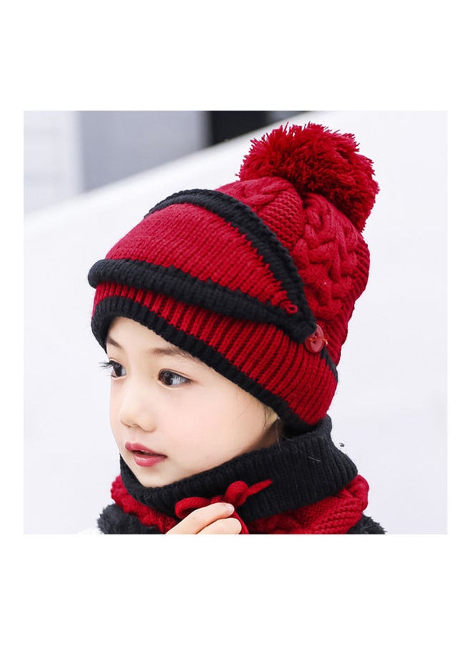3Pcs Adults/Kids Winter Warm Thicken Woolen Yarn Knitted Cap Hat Scarf Mask Set 20*10*20cm