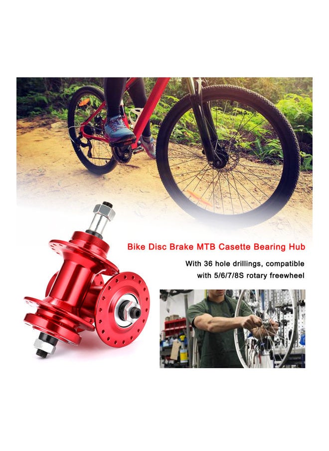 Bicycle Mountain Bike Aluminum Alloy Disc Brake MTB Casette Bearing Hub 36H Front Rear Hub Set Bicycle Hubs 36 Holes Hub Bicycle Hubs 0.717kg