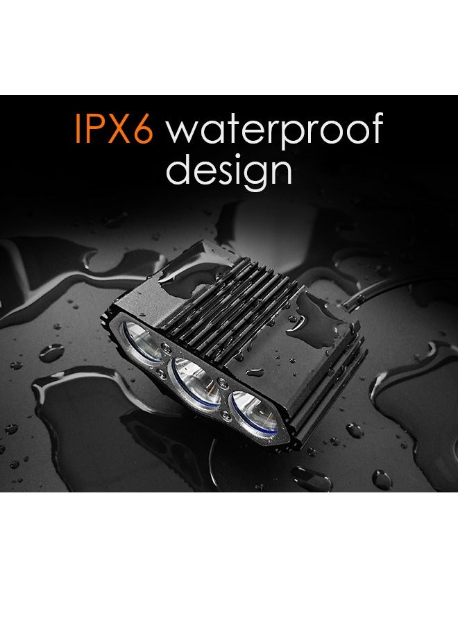 Bicycle Rechargeable Front Light, Bike Light, 3LED USB Rechargeable Headlight, Waterproof Front Lights and Rear LED Bicycle Light Set with Power Bank Horn Phone Holder Fits All Bicycles Cycling Road