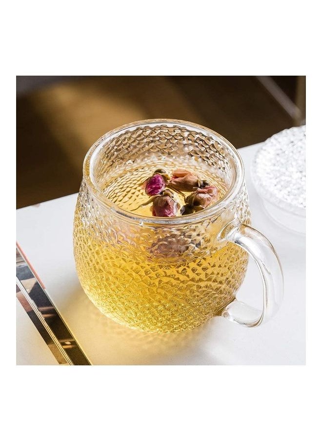 Infuser Tea Cup With Glass Strainer And Lid Clear/Gold 3.54x1.77inch