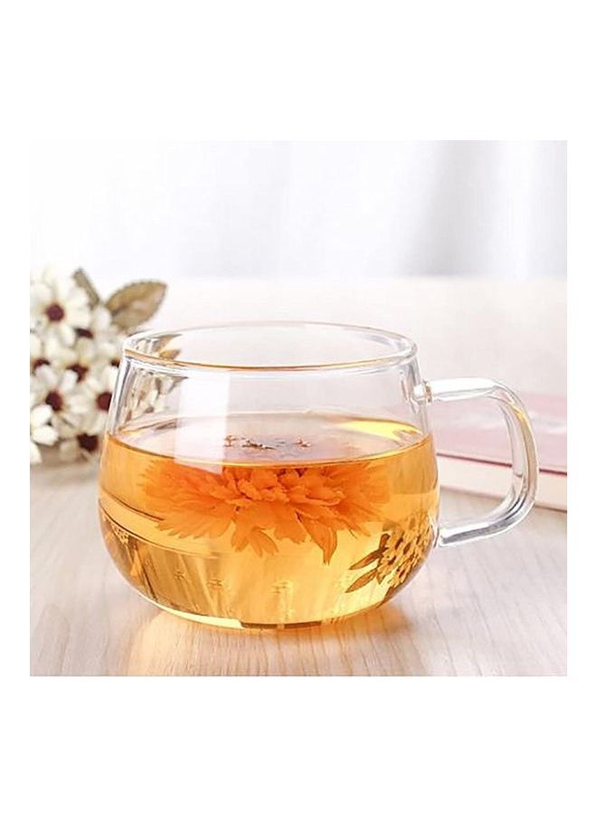 4-Piece Glass Borosilicate Tea/Espresso Coffee Milk Cup Clear 300ml