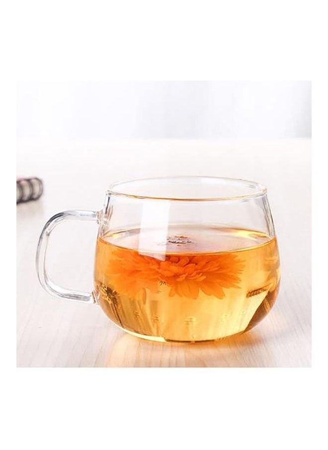 4-Piece Glass Borosilicate Tea/Espresso Coffee Milk Cup Clear 300ml