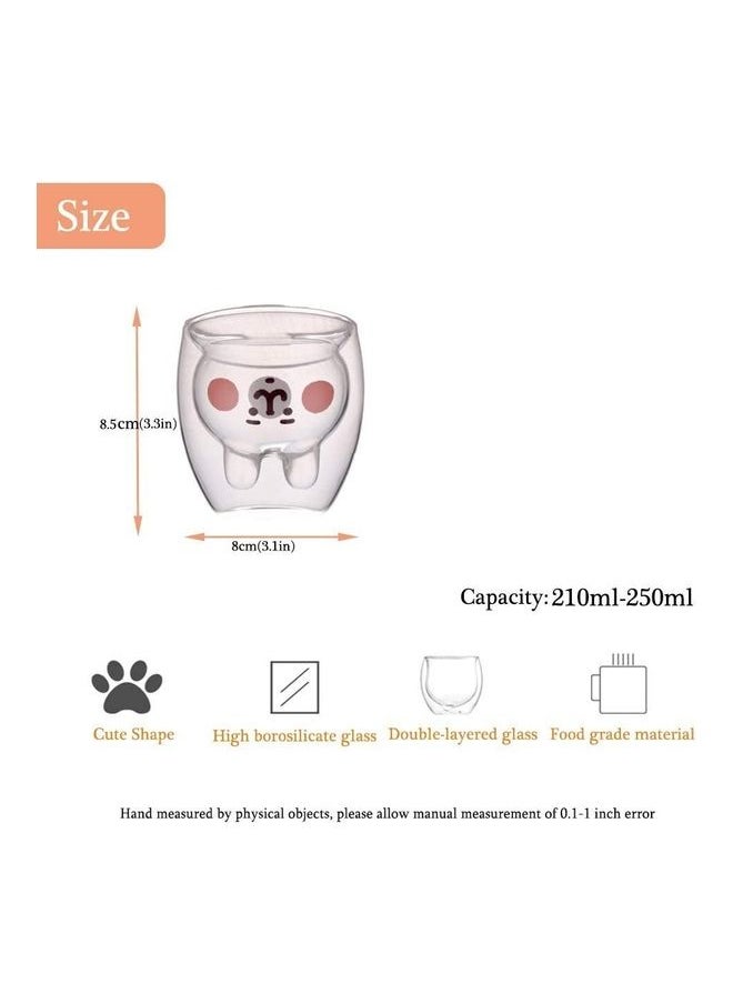 Creative Cute Shape Double-Layer Coffee Mug Clear 230ml