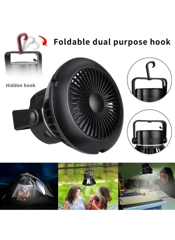 Solar Fan Lamp Mosquito Repellent Lamp For Camping,Solar Camping Fan, Outdoor Portable Fan, Personal Fan, Battery Operated Rechargeable Desk Cooling Fans with with LED Lantern, Power Bank, Timer for