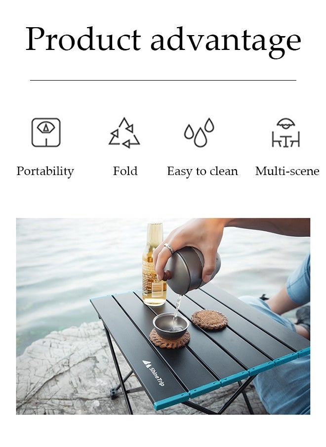 Camping Table, Ultralight Compact Camping Folding Table with Carry Bag,  Ultralight Portable Aluminum Table for Hiking, Picnic, BBQ, Outdoor Cooking, Travel, Beach Table