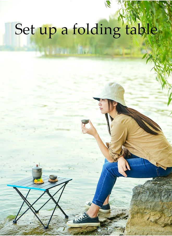 Camping Table, Ultralight Compact Camping Folding Table with Carry Bag,  Ultralight Portable Aluminum Table for Hiking, Picnic, BBQ, Outdoor Cooking, Travel, Beach Table