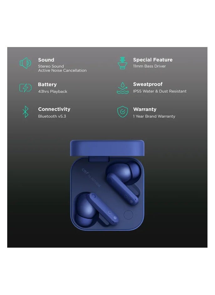 CMF by Nothing Buds Pro 2 Bluetooth Earbuds – B172 | ANC, 43-Hour Battery, Dual Device Connectivity, Clear Calls – Blue