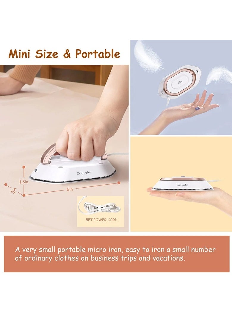 Handheld Mini Electric Dry Iron 120V/220V Dual-voltage 30S Heat Non-steam Garment Irons for Clothes Portable Lightweight Travel