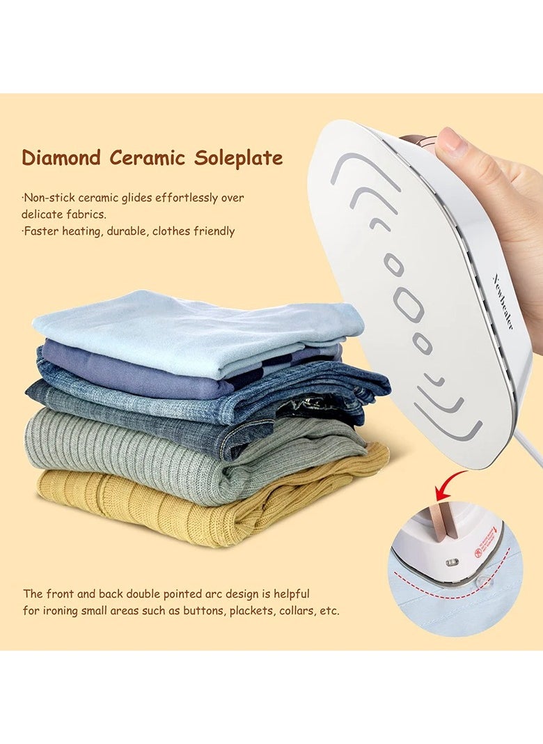 Handheld Mini Electric Dry Iron 120V/220V Dual-voltage 30S Heat Non-steam Garment Irons for Clothes Portable Lightweight Travel