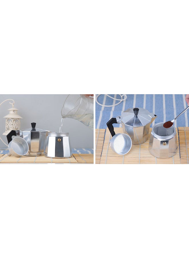 Cordless Espresso Percolator Maker Silver 300ml