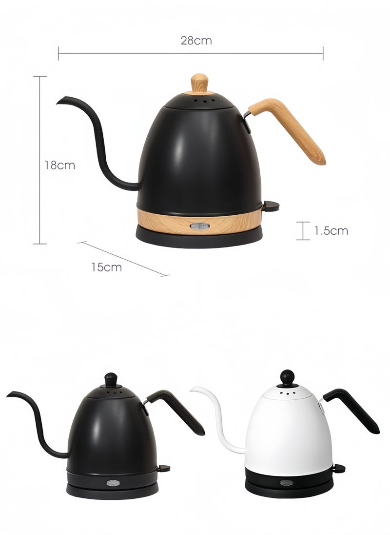Electric kettle,kettle,Electric Gooseneck Thermostatic Kettle Adjustable Digital Temperature Control,Anti-Dry Boil Protection,800ml Black