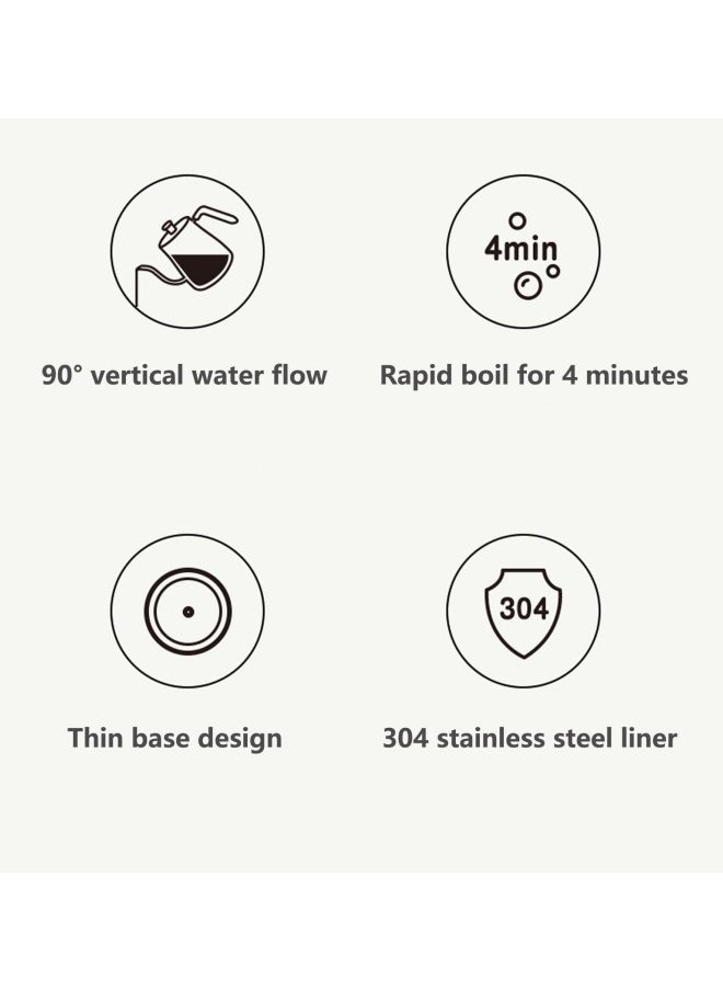 Electric kettle,kettle,Electric Gooseneck Thermostatic Kettle Adjustable Digital Temperature Control,Anti-Dry Boil Protection,800ml Black