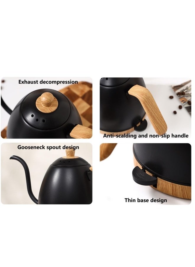 Electric kettle,kettle,Electric Gooseneck Thermostatic Kettle Adjustable Digital Temperature Control,Anti-Dry Boil Protection,800ml Black