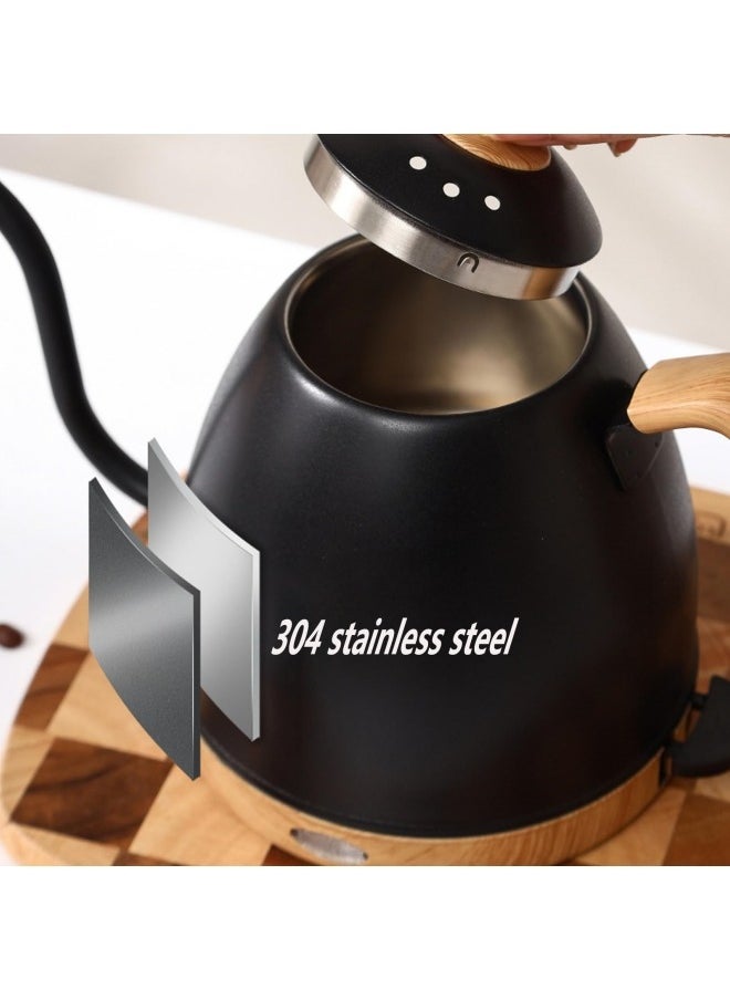 Electric kettle,kettle,Electric Gooseneck Thermostatic Kettle Adjustable Digital Temperature Control,Anti-Dry Boil Protection,800ml Black