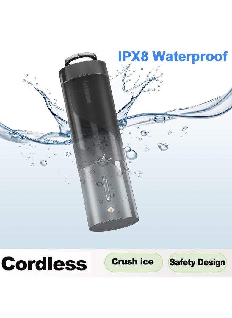 Portable Blender, Cordless Blender for Shakes and Smoothies with 16 Oz Cup and Leakproof Lid, Durable Stainless Steel Blades for Powerful Blending Performance, Magnetic Rechargeable, Black