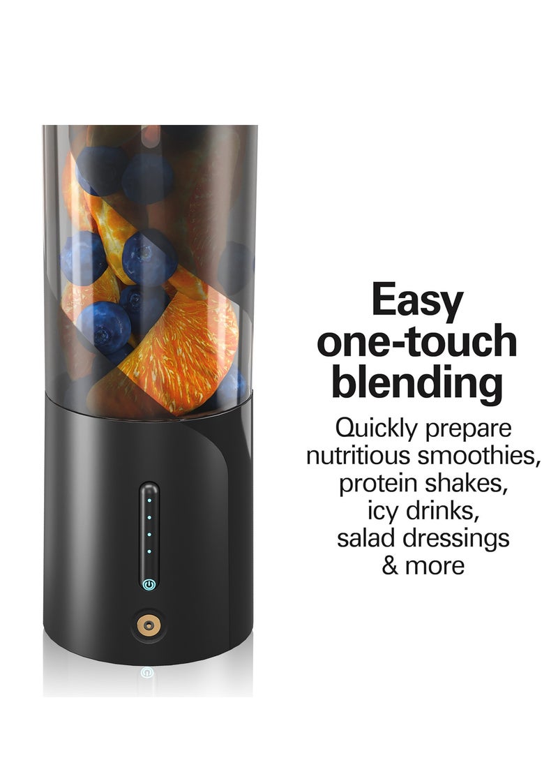 Portable Blender, Cordless Blender for Shakes and Smoothies with 16 Oz Cup and Leakproof Lid, Durable Stainless Steel Blades for Powerful Blending Performance, Magnetic Rechargeable, Black