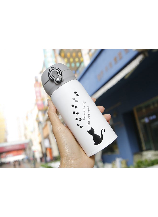 Mini Cute Coffee Thermos Grey/Black/White 17 x 6.8cm