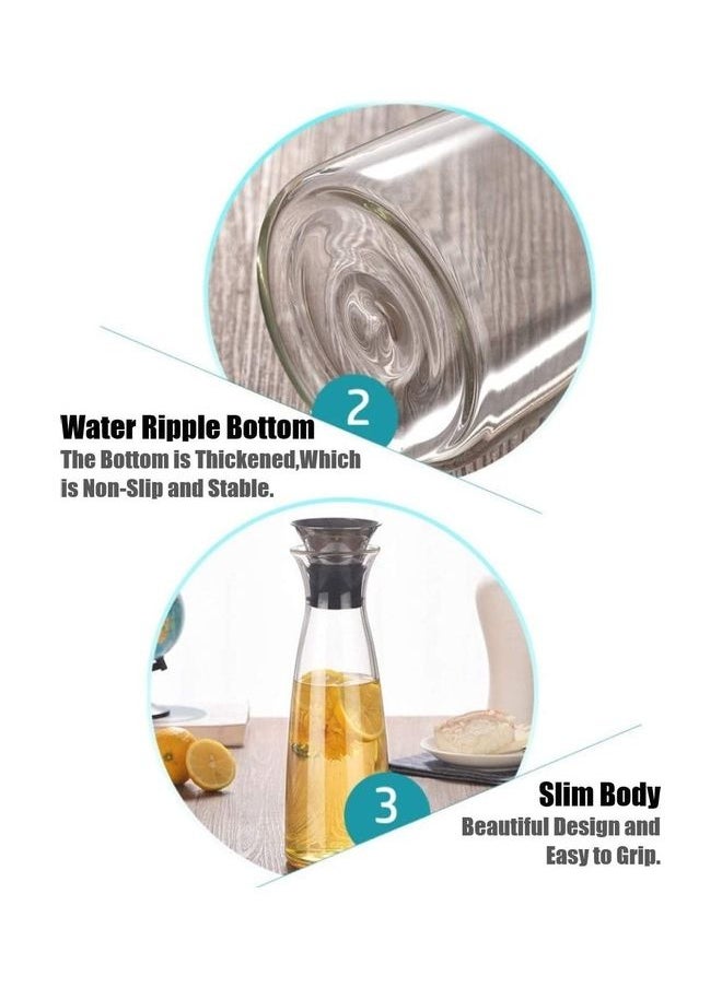 Glass Water Jug With Stainless Steel Lid Clear/Silver