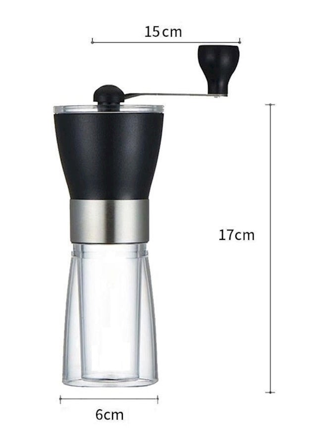 Manual Coffee Grinder With Grade Burrs Black/Clear