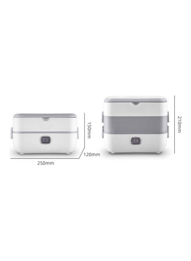 Double Layer Electric Lunch Box Grey/White 25x15cm