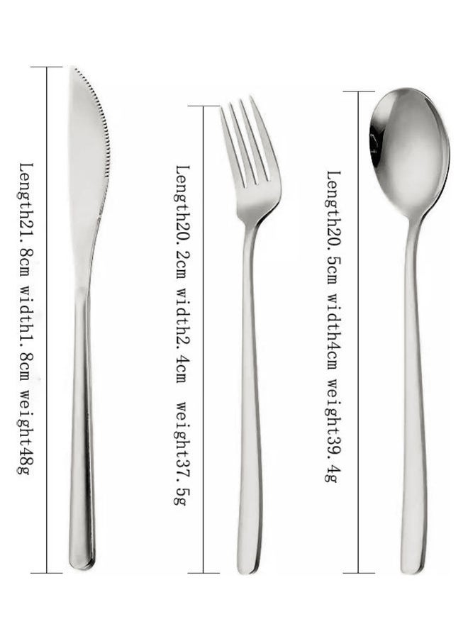 12-Piece Stainless Steel Cutlery Set Silver