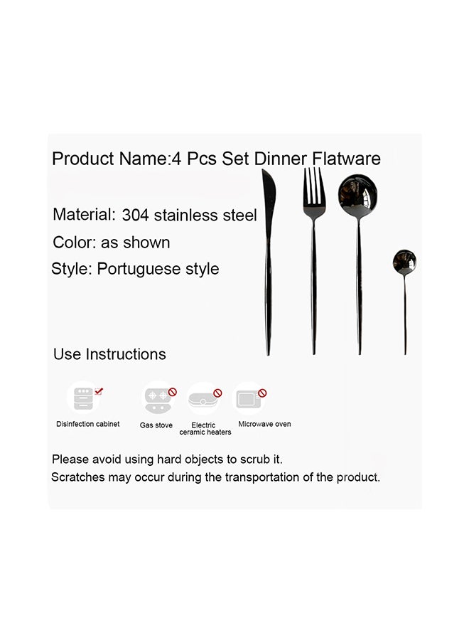 4-Piece Dinner Flatware Cutlery Set Gold