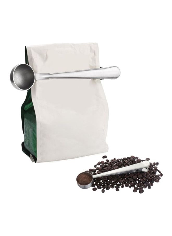Stainless Steel Coffee Spoon With Clip Silver 18x4x4cm
