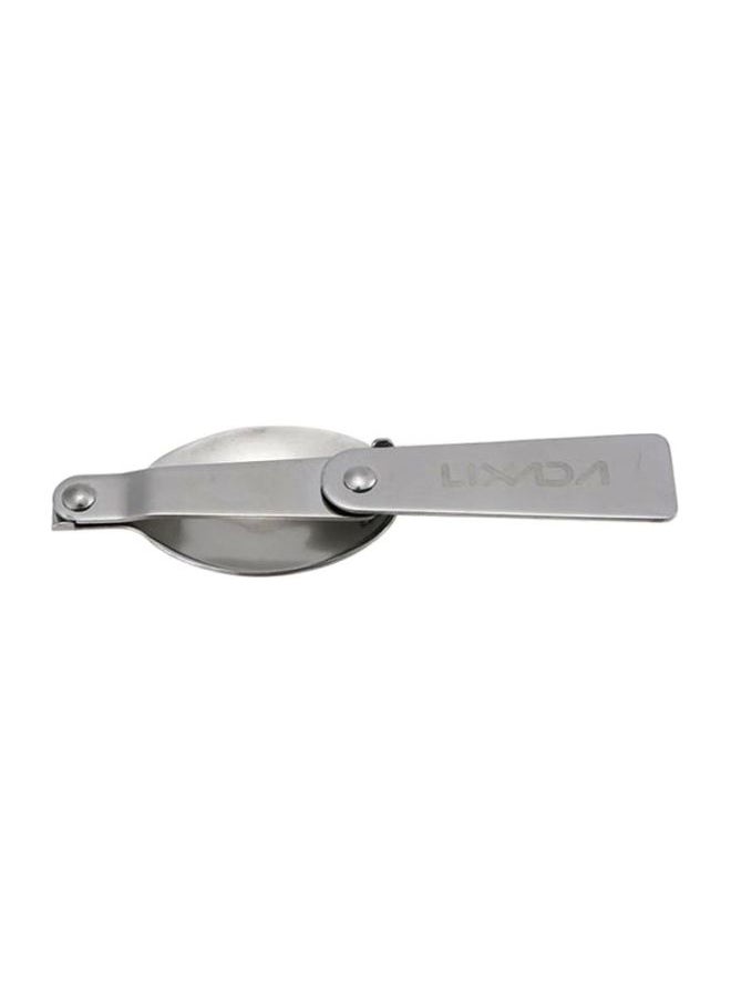 2-Piece Foldable Spoon Set Silver 16cm