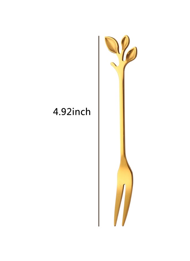 6-Piece Stainless Steel Fork Set Gold 4.92inch