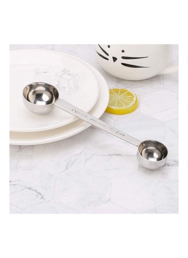 2-In-1 Stainless Steel Coffee Scoop  Spoon Silver