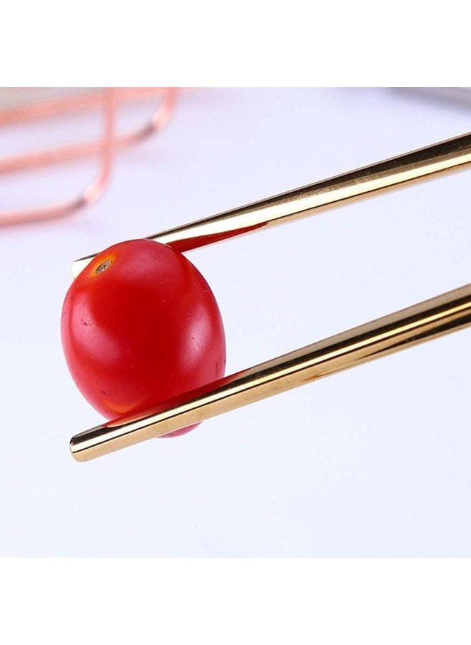 8-Piece Portable Travel Cutlery Set Gold/grey