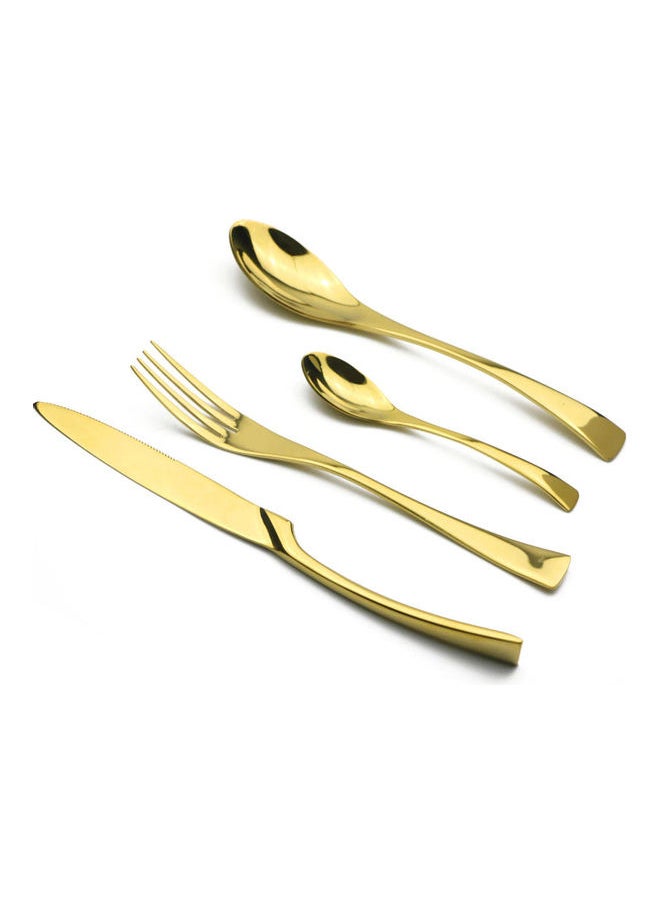 4 Piece Cutlery Set Gold 16.5cm