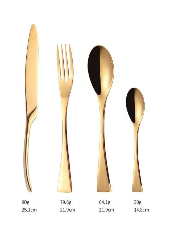 4 Piece Cutlery Set Gold 16.5cm