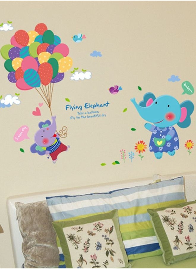 Flying Printed Removable Wall Sticker Multicolour 60 x 40centimeter