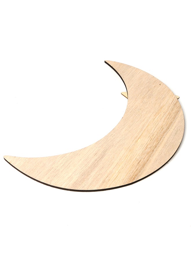 Wooden Eid Mubarak Countdown Board Hanging with Rope Brown/Black 31x0.8x25.6centimeter
