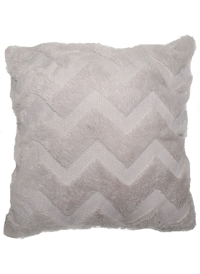 Double-Sided Plush Pillow And Cover Set Grey 45x45cm