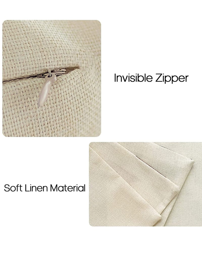 Throw Pillow Cover, Fall Decor for Home, Modern Sofa Throw Pillow Cover, Decorative Outdoor Linen Fabric Pillow Case for Couch Bed Car 45x45cm Orange Set of 4