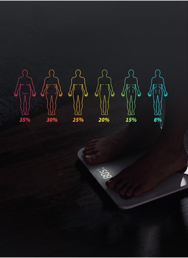 Body Composition Scale 2 Smart Fat Weight Health Scale Bt 5.0 Balance Test 13 Body Date Bmi Weight Scale Led Digital Display Mi Fit App Data Analysis