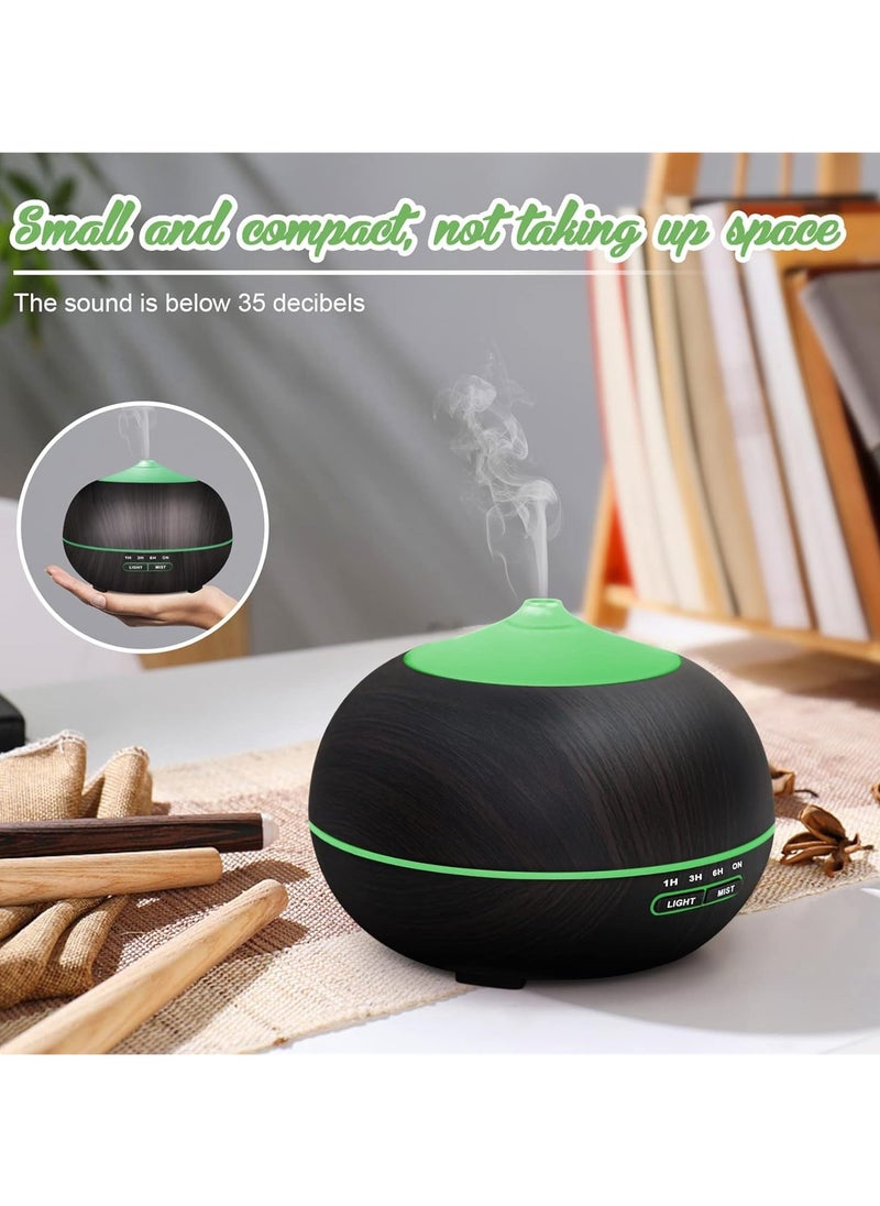 Essential Oil Diffuser Humidifier for Home: 400ml Aroma Air Oils Diffusers for Large Room - Ultrasonic Aromatherapy Vaporizer Cool Mist Humidifiers with LED Light for Bedroom
