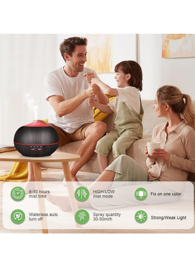 Essential Oil Diffuser Humidifier for Home: 400ml Aroma Air Oils Diffusers for Large Room - Ultrasonic Aromatherapy Vaporizer Cool Mist Humidifiers with LED Light for Bedroom