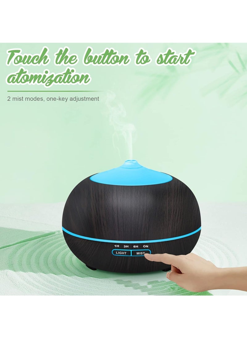 Essential Oil Diffuser Humidifier for Home: 400ml Aroma Air Oils Diffusers for Large Room - Ultrasonic Aromatherapy Vaporizer Cool Mist Humidifiers with LED Light for Bedroom