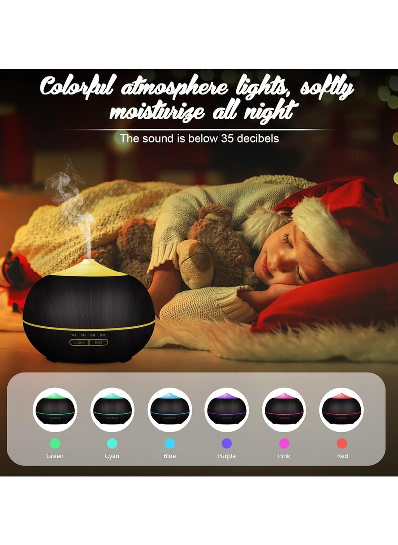 Essential Oil Diffuser Humidifier for Home: 400ml Aroma Air Oils Diffusers for Large Room - Ultrasonic Aromatherapy Vaporizer Cool Mist Humidifiers with LED Light for Bedroom