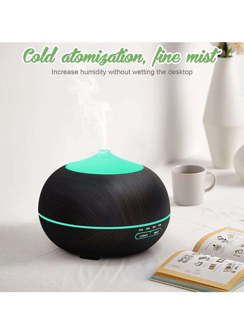 Essential Oil Diffuser Humidifier for Home: 400ml Aroma Air Oils Diffusers for Large Room - Ultrasonic Aromatherapy Vaporizer Cool Mist Humidifiers with LED Light for Bedroom