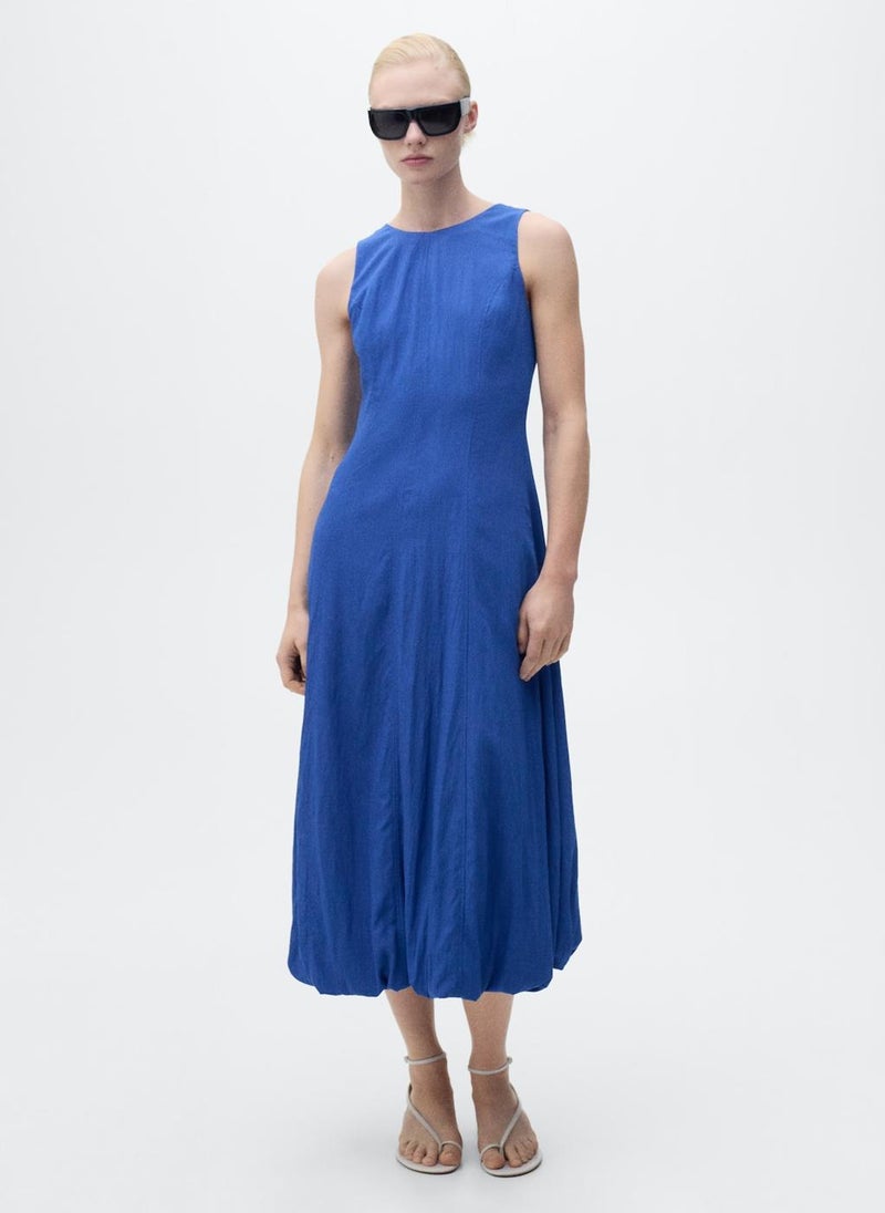 Puffed Midi Hem Dress