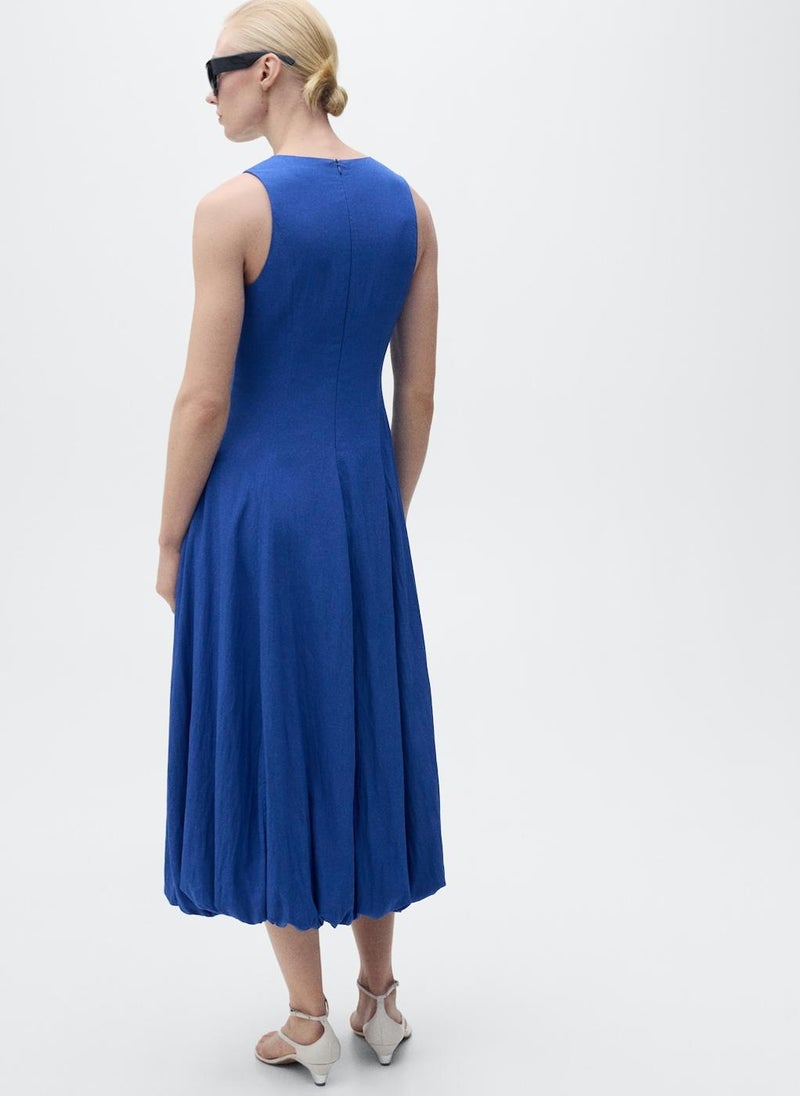 Puffed Midi Hem Dress
