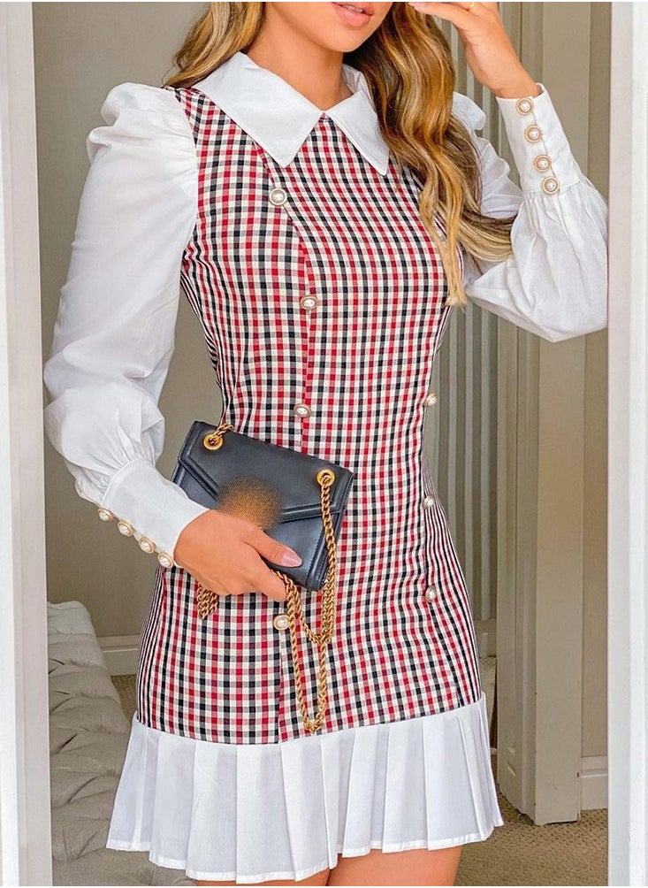 Temperament Splicing Fake Two College Dresses