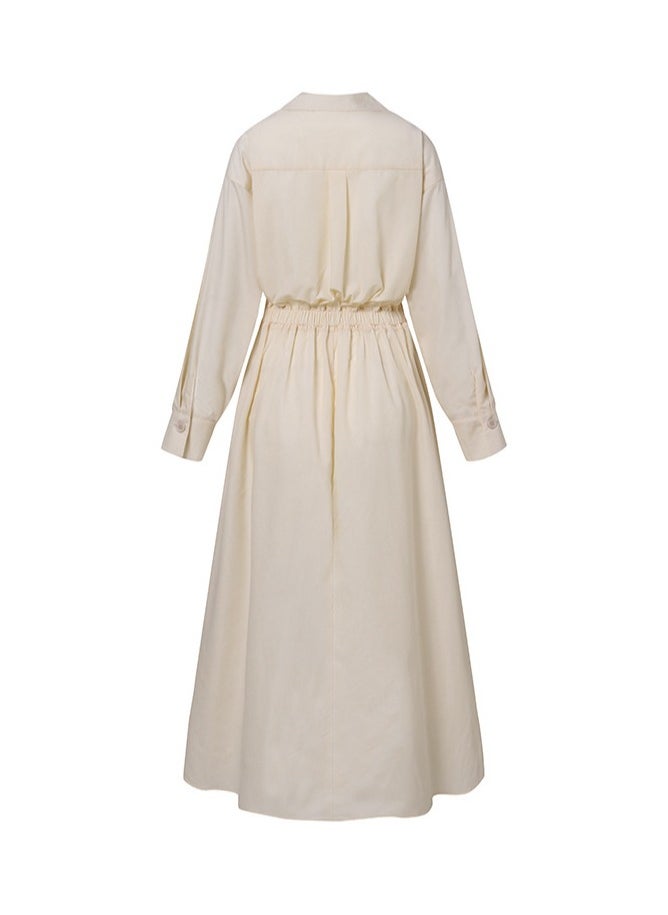 Loose Elastic High Waist Temperament College Style Cardigan Dress