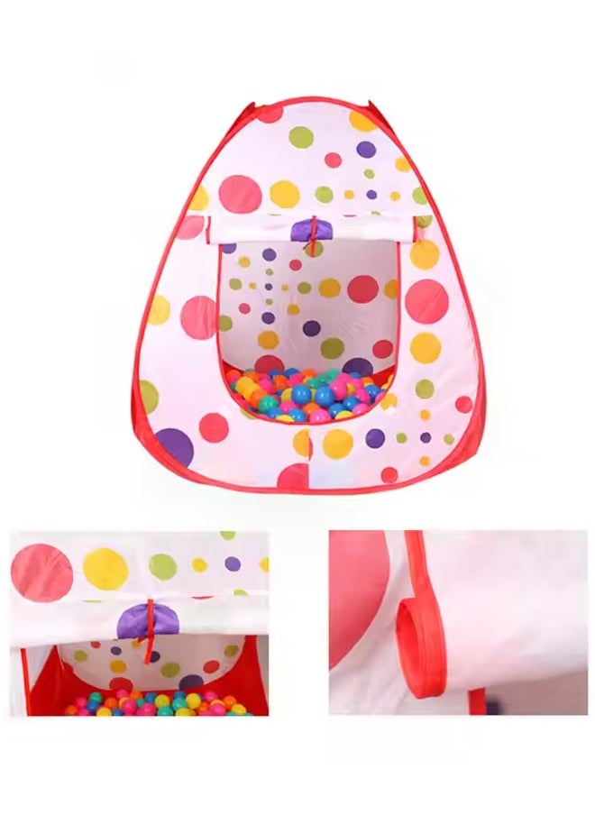 3-In-1 Combo Play Tent Tunnel,Kids Ball Pits Tent 3 in 1 /Set Combo Play Tent with Play Tunnel Kids Toy Tents Children Folding Play House Portable Outdoor Indoor Toy Tent Princess Prince Castle Gifts