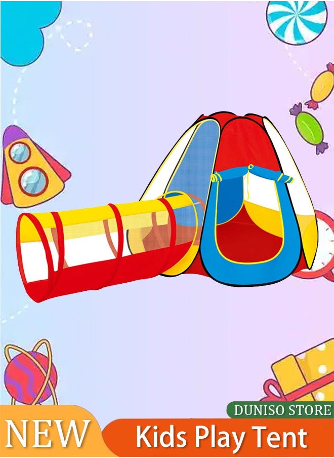Kids Play Tent, Crawl Tunnel, Ball Pit，Pop Up Portable Tent Indoor ， Children Castle Playhouse for Girls u0026 Boys, Indoor and Outdoor